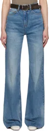 Ami Alexandre Mattiussi Blue Cotton Flare Fit Jeans In Used Blue/480