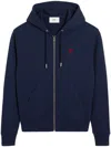Ami Alexandre Mattiussi Ami Paris De Coeur Zipped Hoodie In Blue