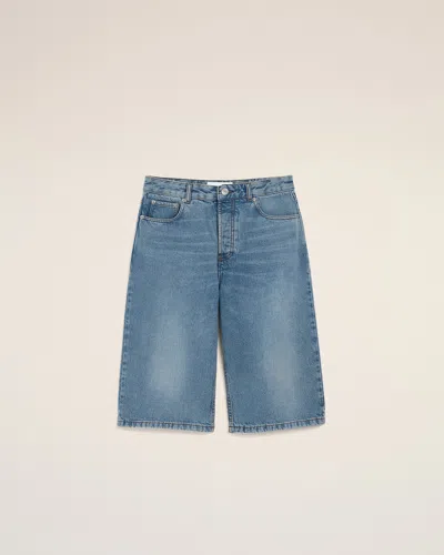 Ami Alexandre Mattiussi Large Fit Bermuda Shorts 14 Bleu Used In Blue