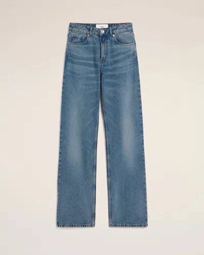 AMI ALEXANDRE MATTIUSSI BLUE COTTON LARGE FIT JEANS BLUE