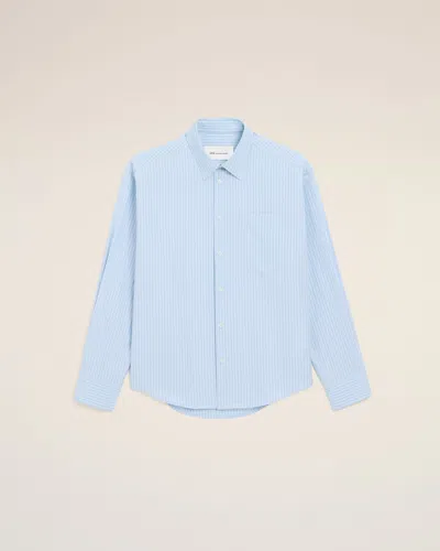 Ami Alexandre Mattiussi Blue Cotton Long Sleeve Ami De Coeur Boxy Shirt  Blue