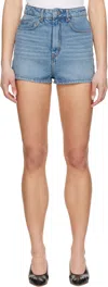 Ami Alexandre Mattiussi Belt Loop Denim Shorts In Used Blue/480