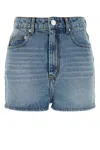 Ami Alexandre Mattiussi Belt Loop Denim Shorts In Blue