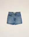 Ami Alexandre Mattiussi Belt Loop Denim Shorts In Blue