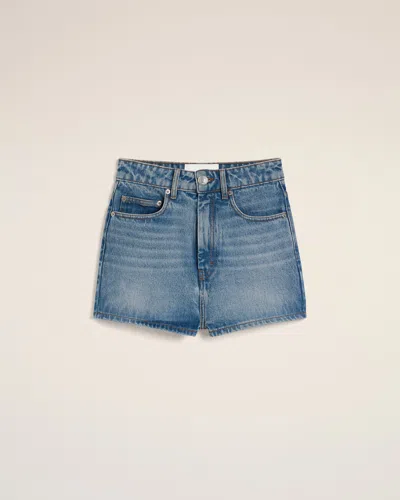 AMI ALEXANDRE MATTIUSSI BLUE COTTON MINI SHORTS BLUE