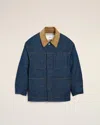 Ami Alexandre Mattiussi Ami Paris Indigo Blue Cotton Padded Worker Jacket In Blue