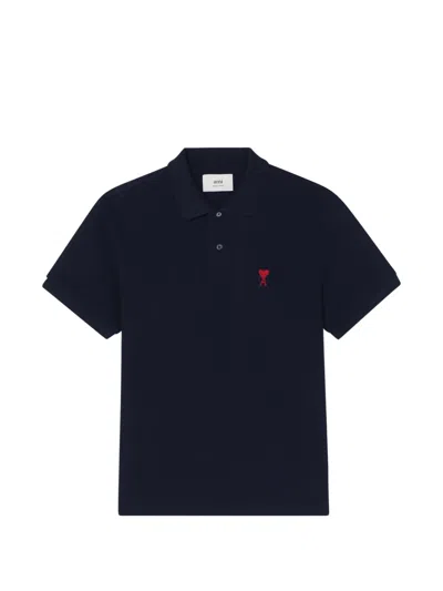 Ami Alexandre Mattiussi Ami Paris Polo Ami De Coeur Midnight Blue
