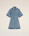 Ami Alexandre Mattiussi Mini Dress Ami De Coeur In Denim In Blue
