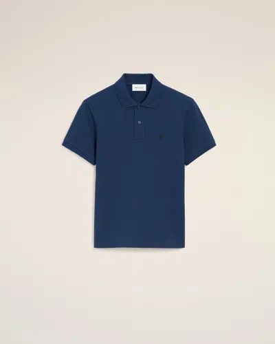 Ami Alexandre Mattiussi Blue Polo Shirt With Adc Patch Logo In Cotton Uomo In Multi