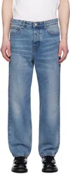 Ami Alexandre Mattiussi Ami Alexandre Matiussi Loose Jeans With Straight Cut In 480 Used Blue