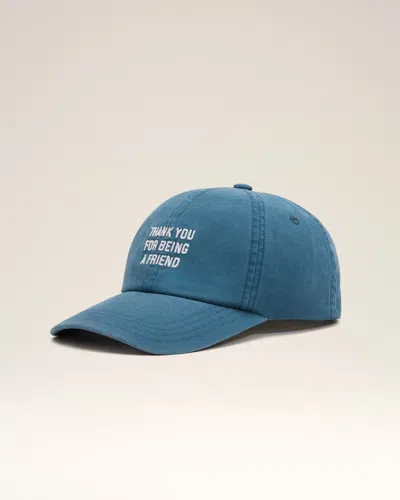 Ami Alexandre Mattiussi Blue Cotton "thank You For Being A Friend" Cap Blue In Royal Blue Washed