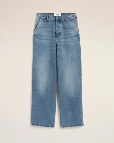 Ami Alexandre Mattiussi Blue Cotton Wide Fit Jeans Blue