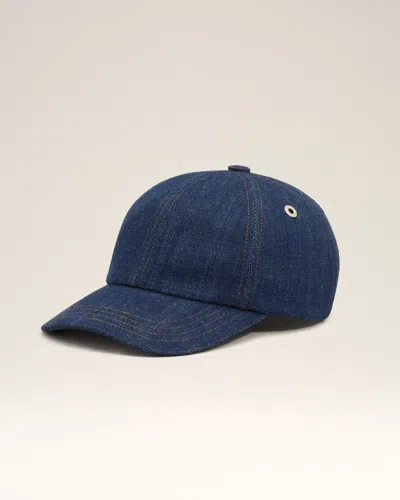 Ami Alexandre Mattiussi Blue Denim Ami Paris Side Patch Cap Blue In Purple