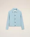Ami Alexandre Mattiussi Blue Leather Buttoned Ami De Coeur Jacket Blue In Blue
