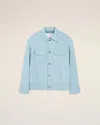Ami Alexandre Mattiussi Blue Leather Trucker Jacket Blue