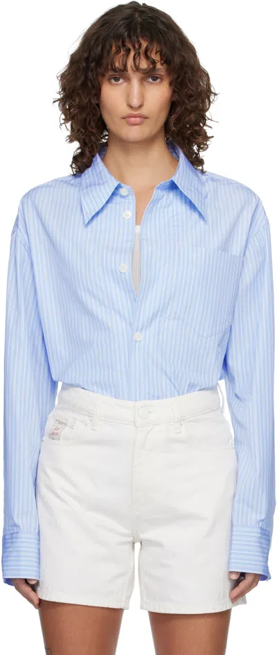 Ami Alexandre Mattiussi Ami Paris Adc Long Sleeve Blue Cache Cotton Shirt