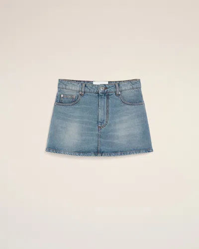 Ami Alexandre Mattiussi Blue Mini Cotton Skirt Blue