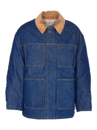 Ami Alexandre Mattiussi Ami Paris Denim Padded Jacket In Blue
