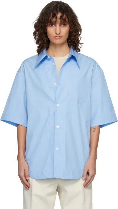 Ami Alexandre Mattiussi Blue Short Sleeve Wide Shirt