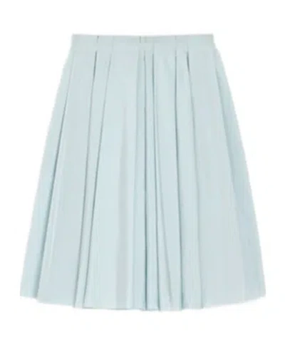 AMI ALEXANDRE MATTIUSSI BLUE TAFFETAS MIDI COROLLA SKIRT
