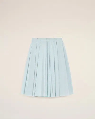 Ami Alexandre Mattiussi Blue Taffetas Midi Corolla Skirt Blue