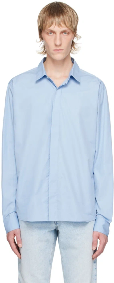 Ami Alexandre Mattiussi Blue Tonal Ami De Cœur Shirt In Cashmere Blue/484