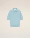 Ami Alexandre Mattiussi Blue Wool Ami De Coeur Polo Blue