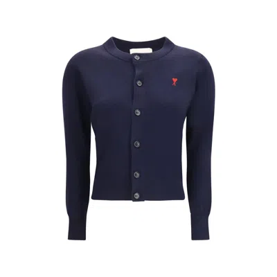 Ami Alexandre Mattiussi Ami Paris Women Ami De Coeur Merino Wool Cardigan In Multi
