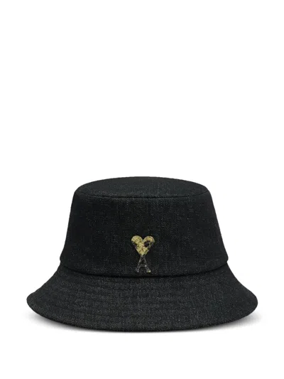 Ami Alexandre Mattiussi Bob Rivet Ami De Coeur Bucket Hat In Black