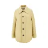 Ami Alexandre Mattiussi Boiled Wool Gabardine Shirt Jacket In Yellow