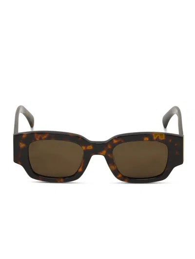 Ami Alexandre Mattiussi Bold Rectangular Tortoiseshell Sunglasses With Logo Detail In Gray