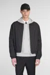 Ami Alexandre Mattiussi Black Technical Canvas Zipped Jacket Black In Black