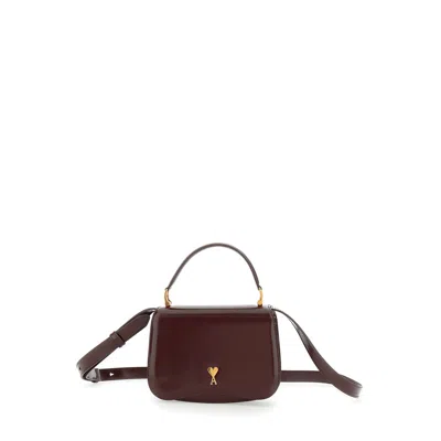 Ami Alexandre Mattiussi Bordeaux Handbag With Adc Patch On The Front And Adjustable And Removable Sh In Red