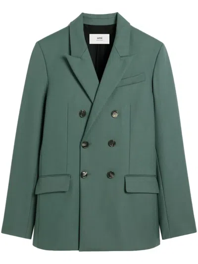 Ami Alexandre Mattiussi Bouble-breasted Blazer In Green