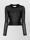Ami Alexandre Mattiussi Bouclé Knit Crewneck Sweater With Sheer Design In Black