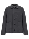 Ami Alexandre Mattiussi Grey Jacket With Classic Lapels And Button Closure In Wool Man In Gray