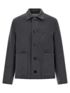 Ami Alexandre Mattiussi Grey Jacket With Classic Lapels And Button Closure In Wool Man In Gray