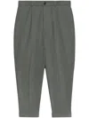 Ami Alexandre Mattiussi Box-pleated Cropped Trousers In Grey
