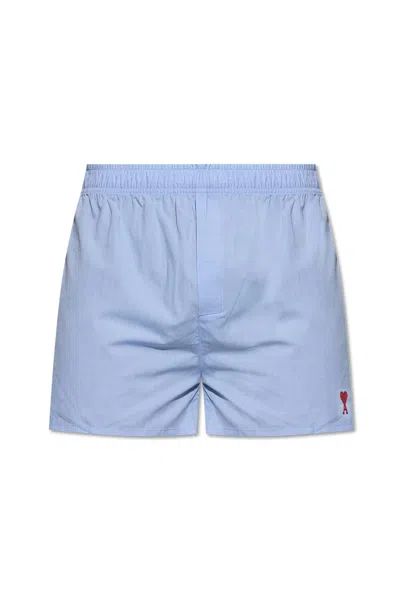Ami Alexandre Mattiussi Boxers With Logo In Sky Blue