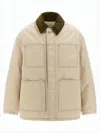 Ami Alexandre Mattiussi Boxy Beige Canvas Jacket In Multi