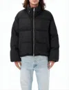 Ami Alexandre Mattiussi Boxy Black Puffer Jacket With High Collar And Plush Interior In Black