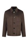 Ami Alexandre Mattiussi Boxy Wool-cashmere Blend Jacket In Brown