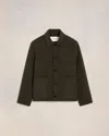 Ami Alexandre Mattiussi Boxy Wool-cashmere Blend Jacket In Dark Coffee