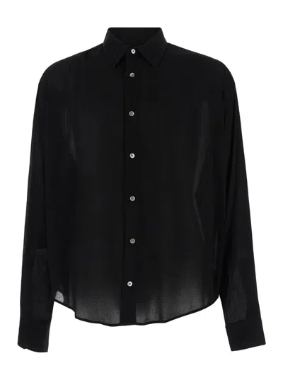 Ami Alexandre Mattiussi Ami Long-sleeved Buttoned Shirt In Black