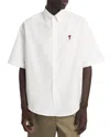Ami Alexandre Mattiussi Ami Paris Chalk White Cotton Button Down Shirt In Natural White