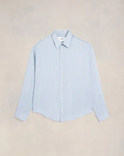 Ami Alexandre Mattiussi Boxy Fit Shirt White In Chalk/blue Cashmere