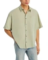 Ami Alexandre Mattiussi Ami Paris Ami De Coeur Logo Embroidered Short-sleeved Shirt In Sage