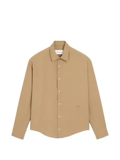 Ami Alexandre Mattiussi Beige Boxy Viscose Twill Shirt Beige In Neutral