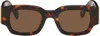 Ami Alexandre Mattiussi Brown 75001 Sunglasses In 955 Shell