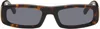 Ami Alexandre Mattiussi Brown 75010 Sunglasses In 955 Shell